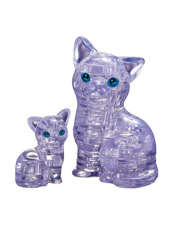 Cat and Kitten (Γάτα και γατάκι) Κρυστάλλινη 3D Κατασκευή - 90126
