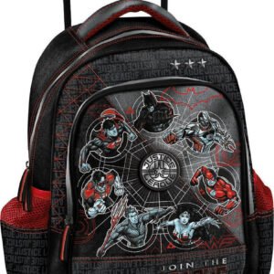 Graffiti Justice League Σχολική Τσάντα Τρόλεϊ Νηπιαγωγείου Μαύρη  - 195761