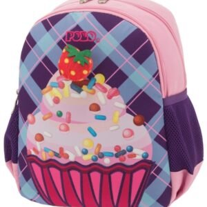 Τσάντα Πλάτης Νηπιαγωγείου Polo Animal Junior Cupcake Ροζ 901014-64