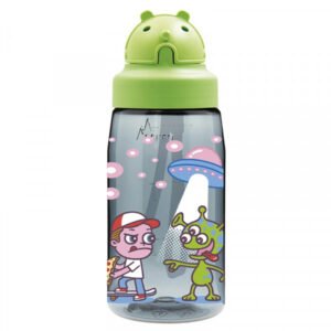 Laken Παιδικό Παγούρι Σιλικόνης με Καλαμάκι Πράσινο 450ml OBYOV